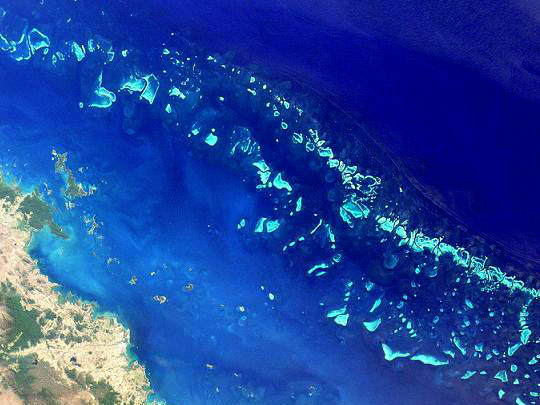 Satellitenbild des Great Barrier Reefs